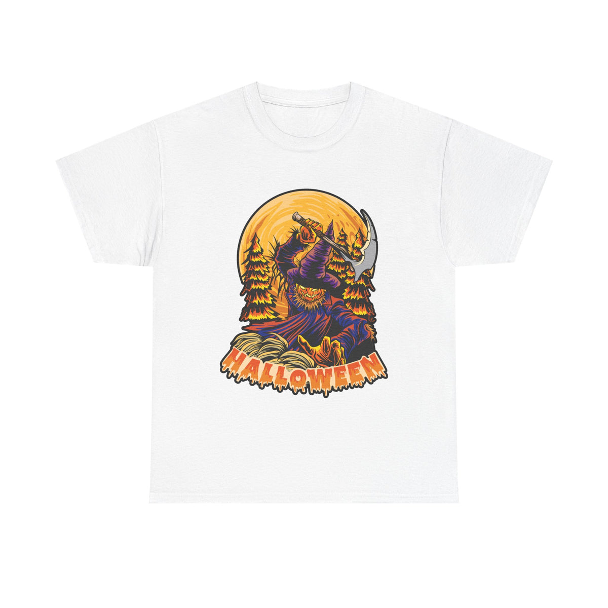 Scary Pumpkin Unisex T-Shirt for Halloween Fun
