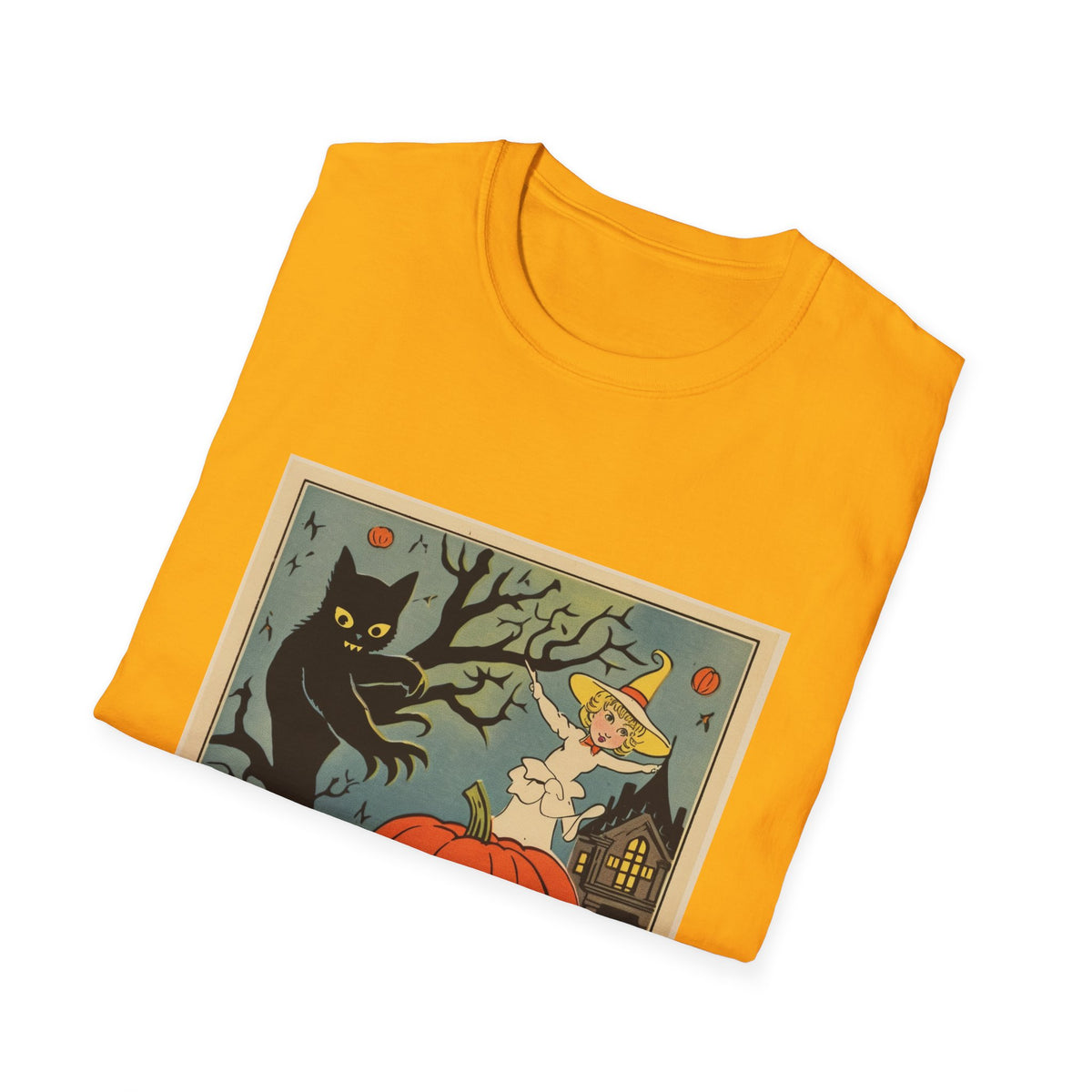 Vintage Ghost and Pumpkin Halloween T-Shirt