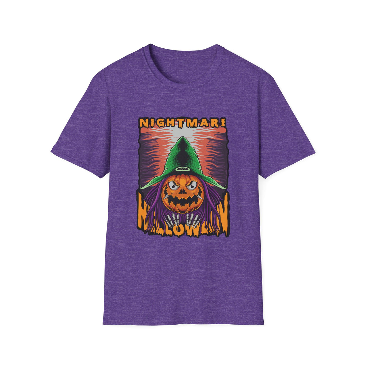 Scary Pumpkin Halloween T-Shirt - Vintage Design for a Spooky Style
