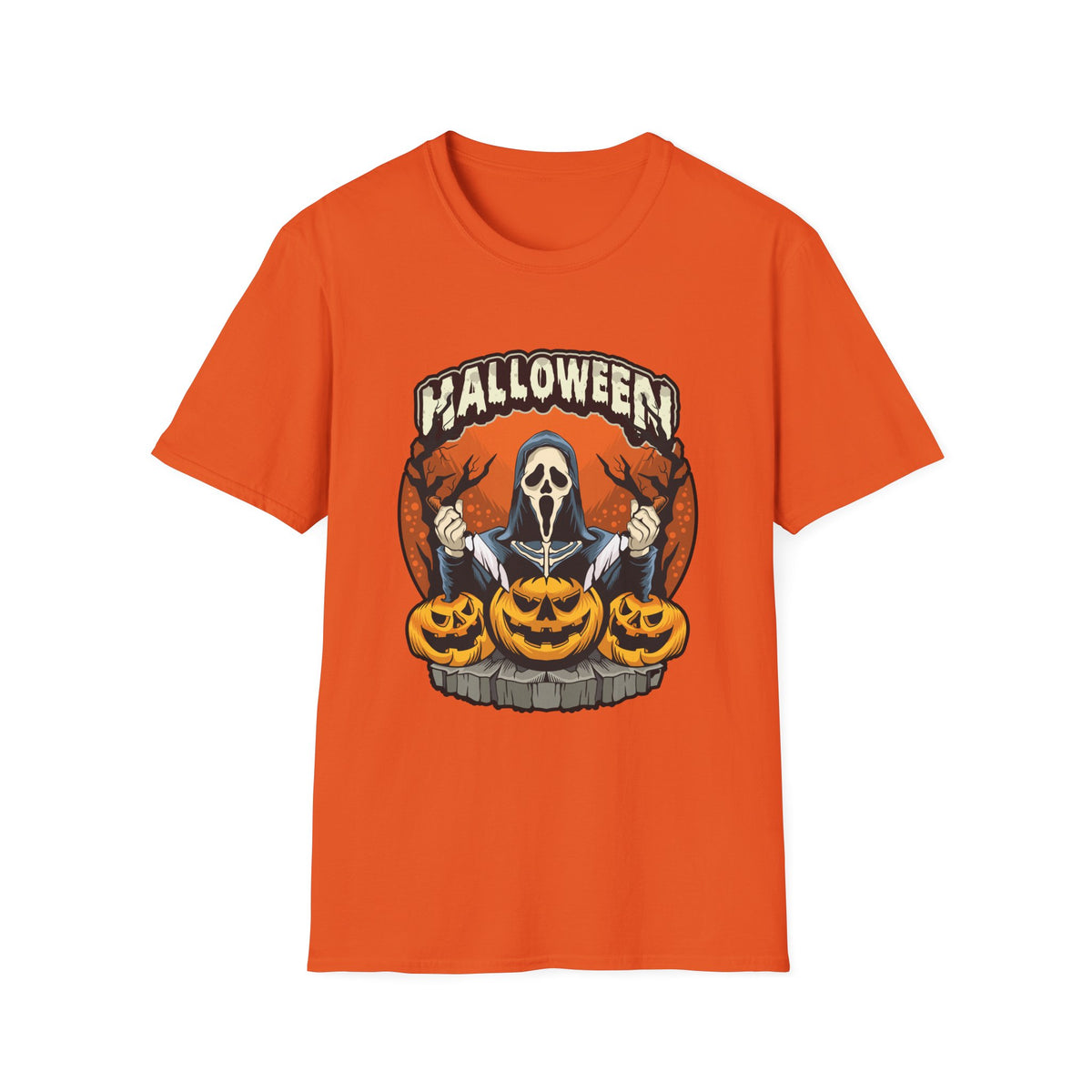 Scary Pumpkin Vintage Halloween T-Shirt for Creative Spirits