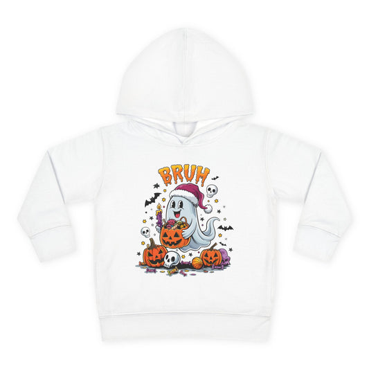 Cute Bruh Ghost and Pumpkin Toddler Hoodie for Halloween