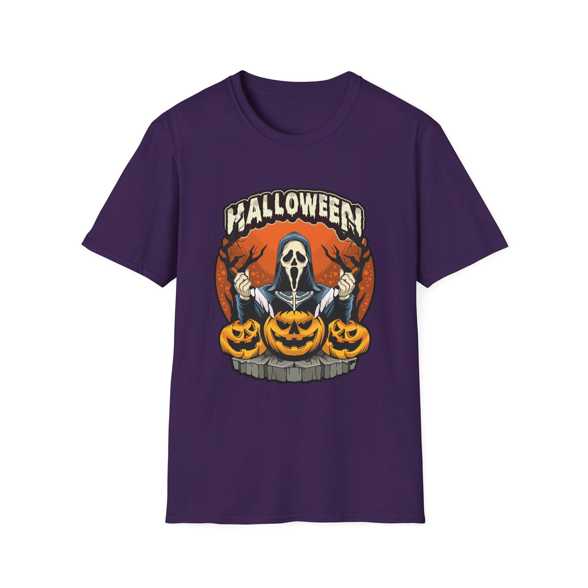 Scary Pumpkin Vintage Halloween T-Shirt for Creative Spirits
