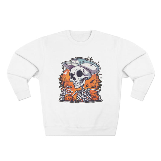 Pumpkin Halloween Graphic Crewneck Sweatshirt with Scary Design