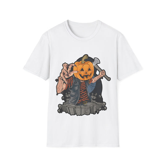 Halloween T-Shirt with Scary Vintage Pumpkin Design