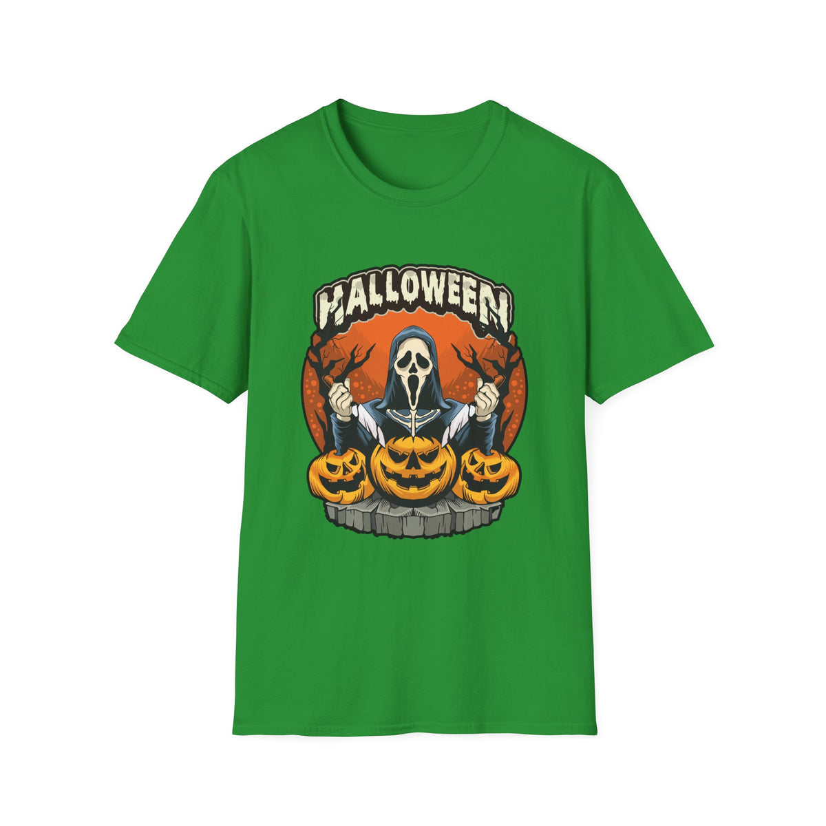 Scary Pumpkin Vintage Halloween T-Shirt for Creative Spirits