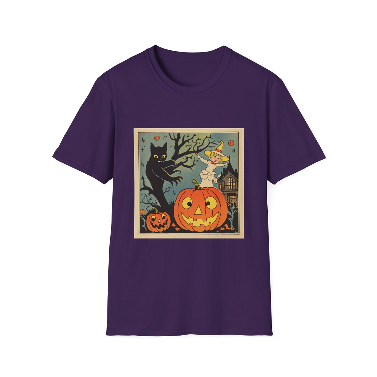 Vintage Ghost and Pumpkin Halloween T-Shirt