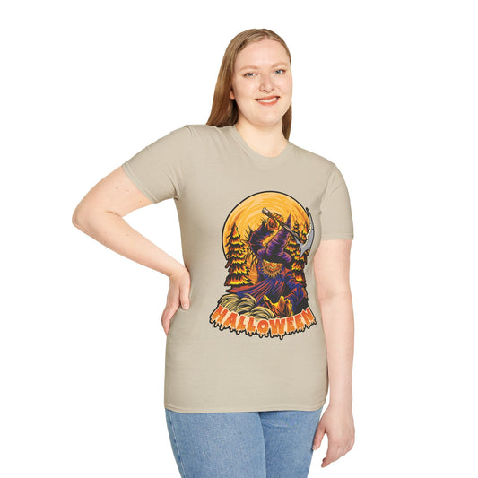 Scary Vintage Halloween T-Shirt with Pumpkin Graphic