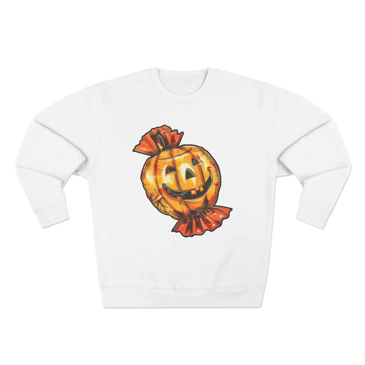 Scary Pumpkin Crewneck Sweatshirt with Halloween Graphic
