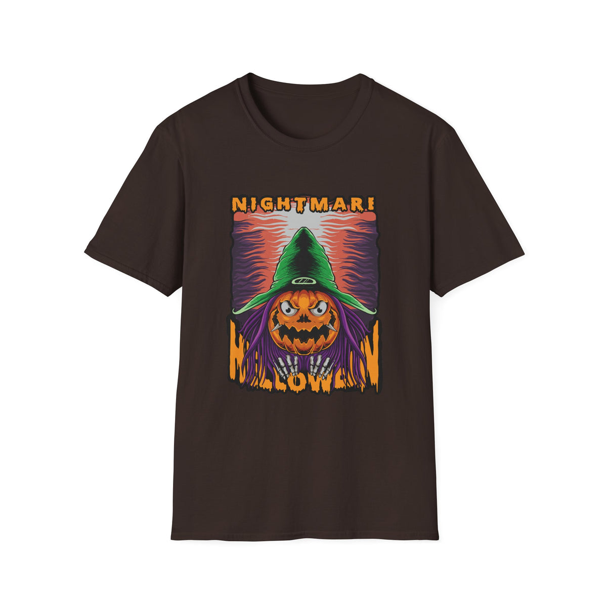 Scary Pumpkin Halloween T-Shirt - Vintage Design for a Spooky Style
