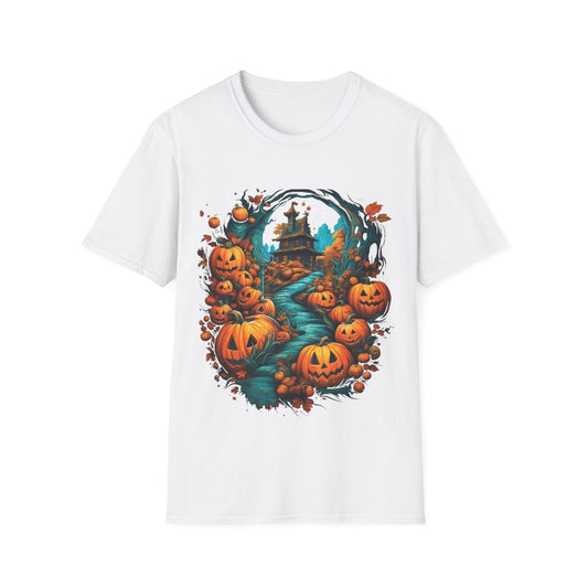 Scary Pumpkin Halloween Graphic T-Shirt