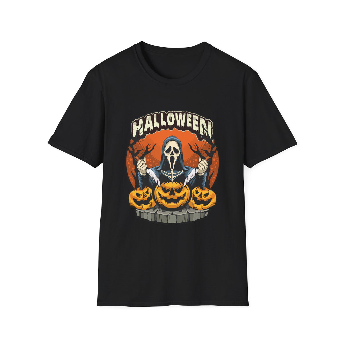 Scary Pumpkin Vintage Halloween T-Shirt for Creative Spirits