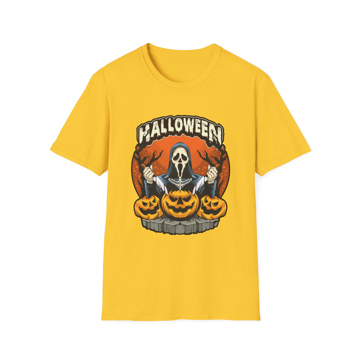 Scary Pumpkin Vintage Halloween T-Shirt for Creative Spirits