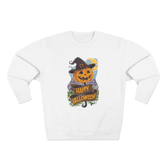 Happy Halloween Crewneck Sweatshirt with Graphic Design