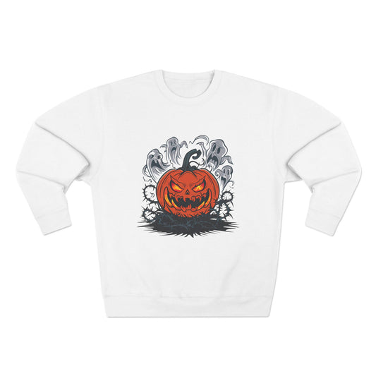 Scary Halloween Pumpkin Graphic Crewneck Sweatshirt