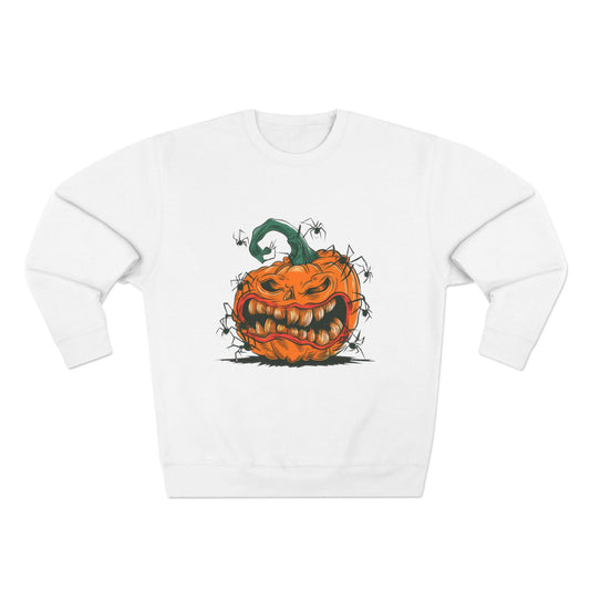 Pumpkin Halloween Crewneck Sweatshirt with Scary Design