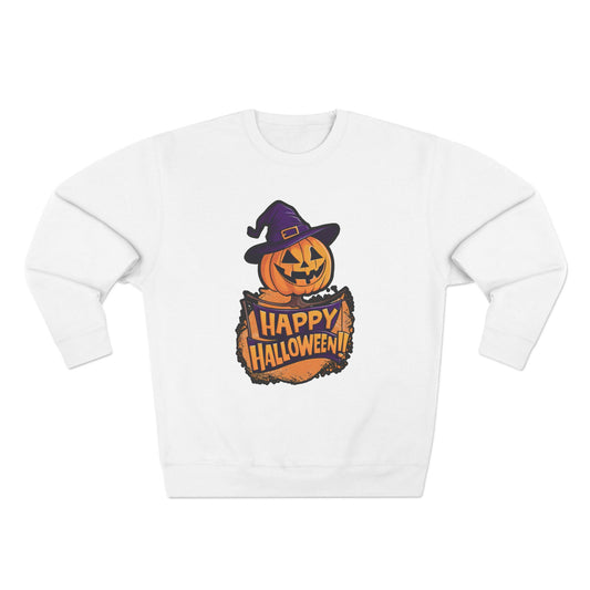 Crewneck Sweatshirt with Happy Halloween Design