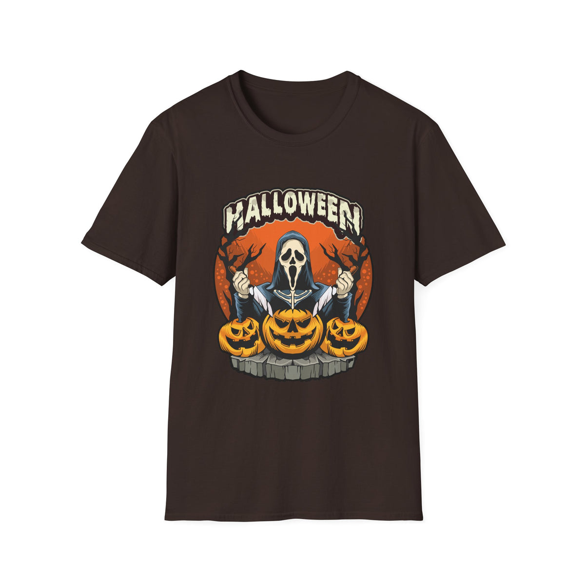 Scary Pumpkin Vintage Halloween T-Shirt for Creative Spirits