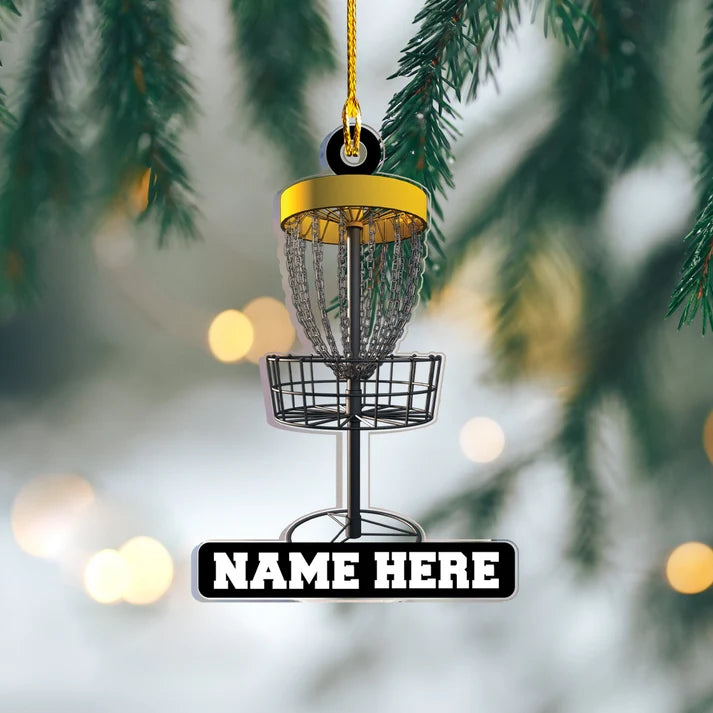 Personalized Disc Golf Christmas Ornament, Custom Acrylic Golf Gift, Christmas Gift for Disc Golfers, Golf Lovers, Sports Keepsake