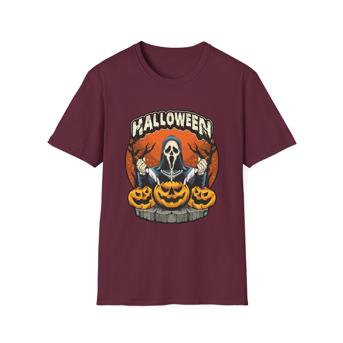 Scary Pumpkin Vintage Halloween T-Shirt for Creative Spirits