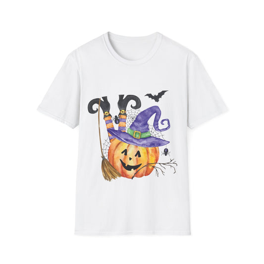 Cute Vintage Pumpkin Witch Halloween T-Shirt