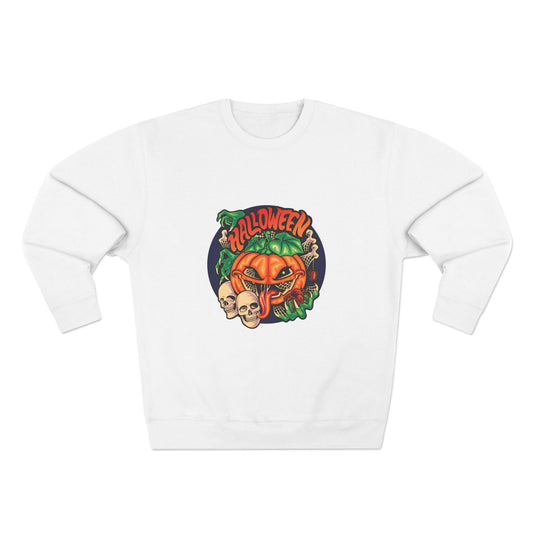 Scary Pumpkin Crewneck Sweatshirt with Halloween Design