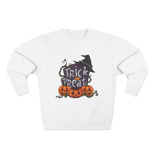 Trick or Treat Crewneck Sweatshirt for Halloween
