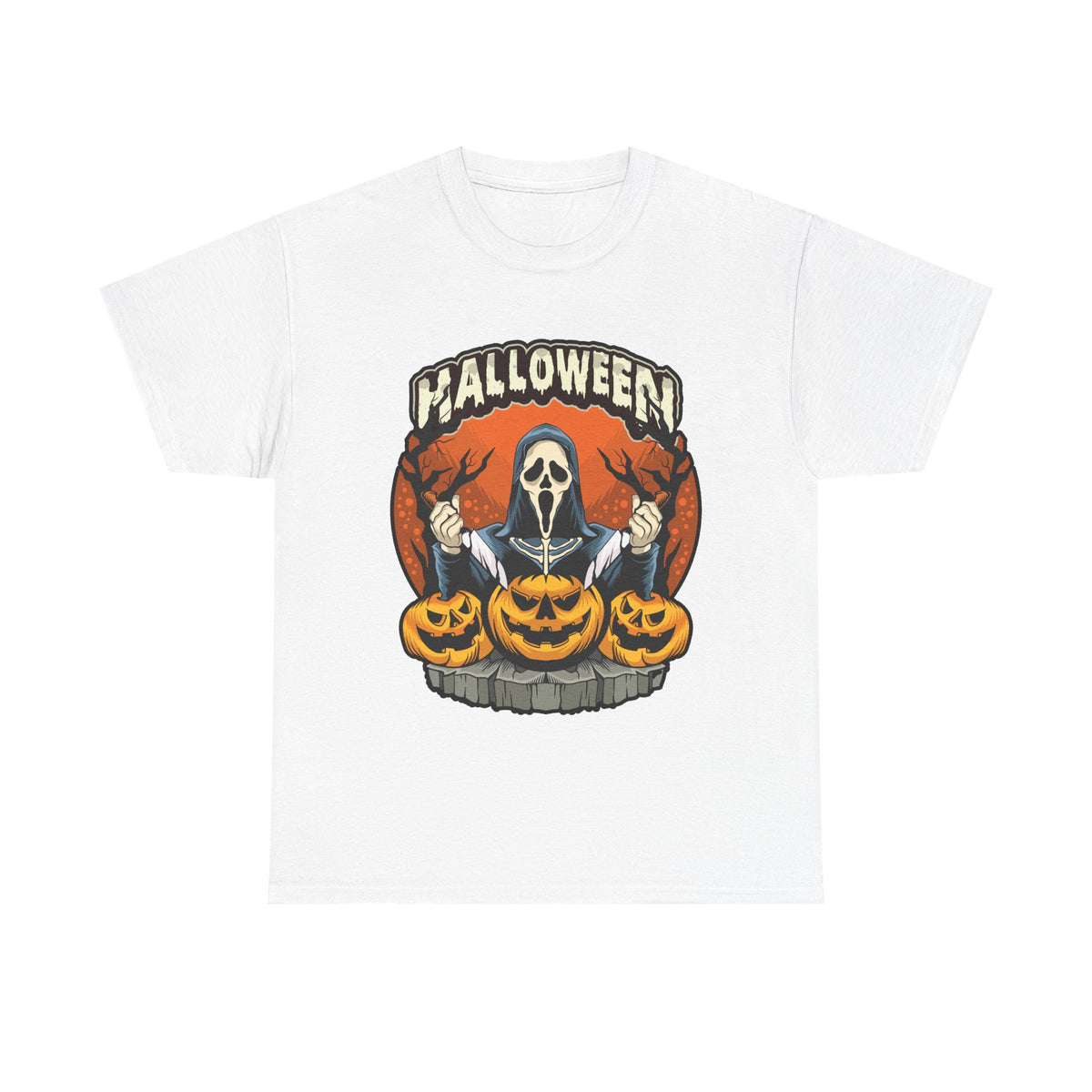 Scary Pumpkin Halloween T-Shirt - Vintage Style Unisex Tee