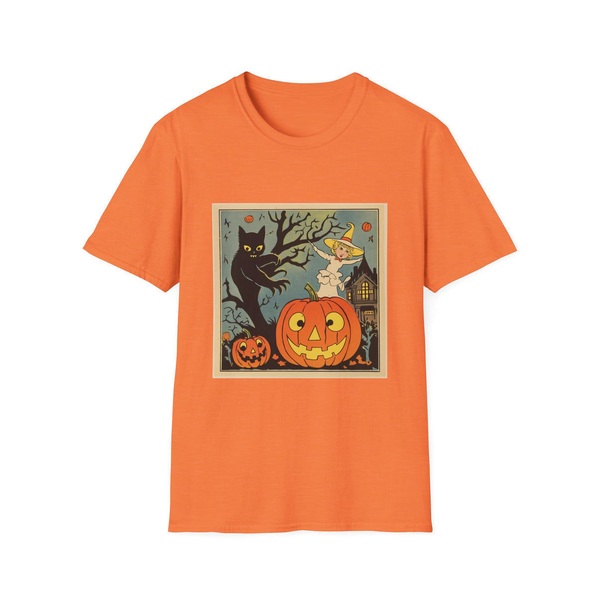 Vintage Ghost and Pumpkin Halloween T-Shirt