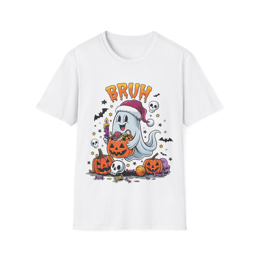 Bruh Ghost and Pumpkin Halloween T-Shirt