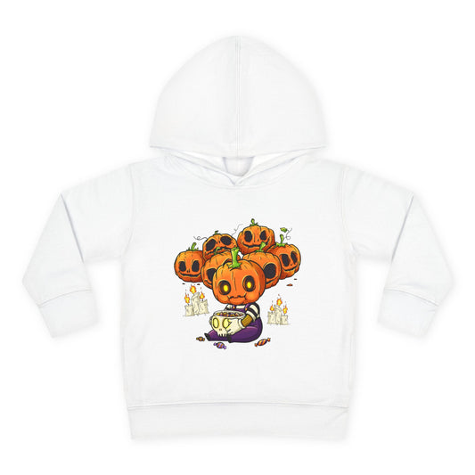 Toddler Hoodie featuring Cute Scary Pumpkin for Halloween