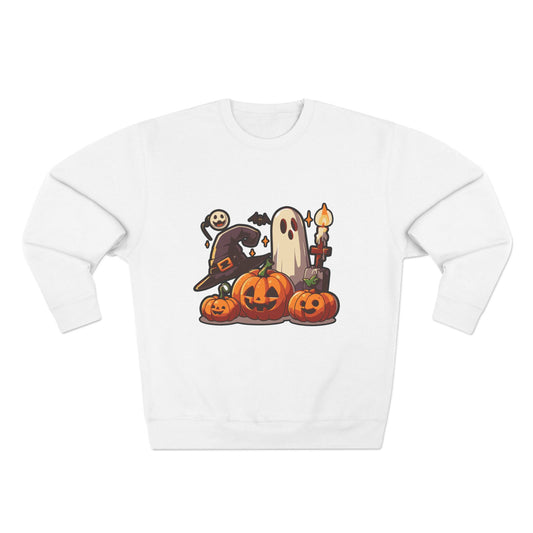 Halloween Cute Pumpkin Ghost Crewneck Sweatshirt