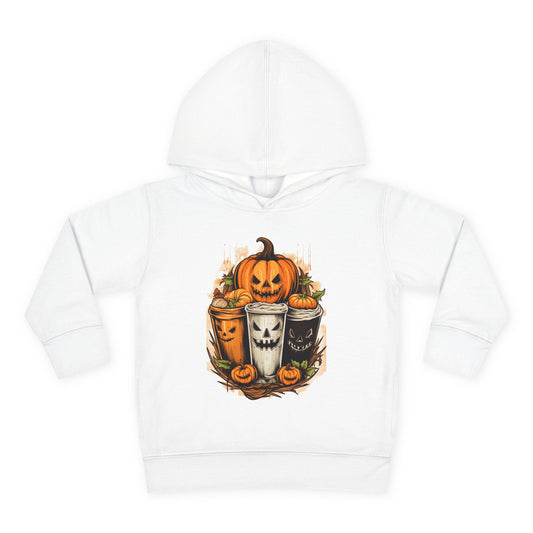Toddler Hoodie with Cute Scary Pumpkin Halloween Design