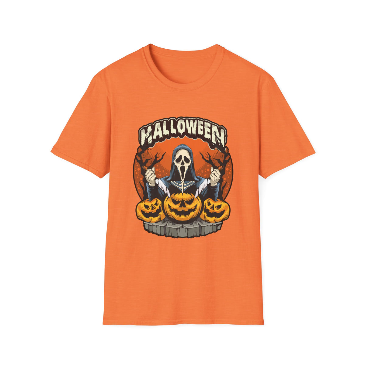 Scary Pumpkin Vintage Halloween T-Shirt for Creative Spirits