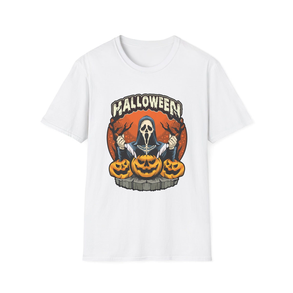 Scary Pumpkin Vintage Halloween T-Shirt for Creative Spirits