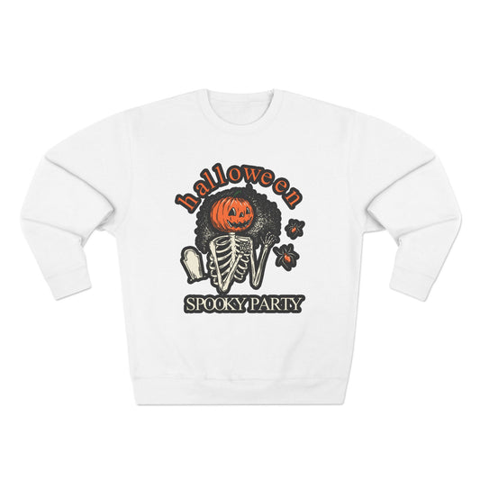 Scary Halloween Crewneck Sweatshirt with Pumpkin Graphic