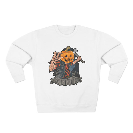 Scary Pumpkin Crewneck Sweatshirt for Halloween