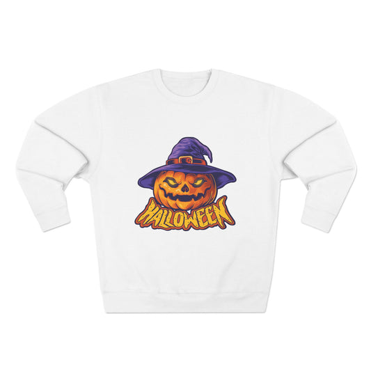 Graphic Scary Pumpkin Halloween Crewneck Sweatshirt