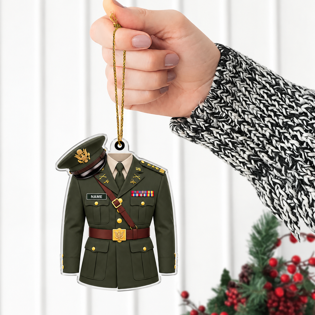 Army Uniform 2D Flat Ornament - Personalized Custom Shaped Acrylic Ornament - Christmas Gift For Military, Army Dad, Husband (Copy) (Copy)