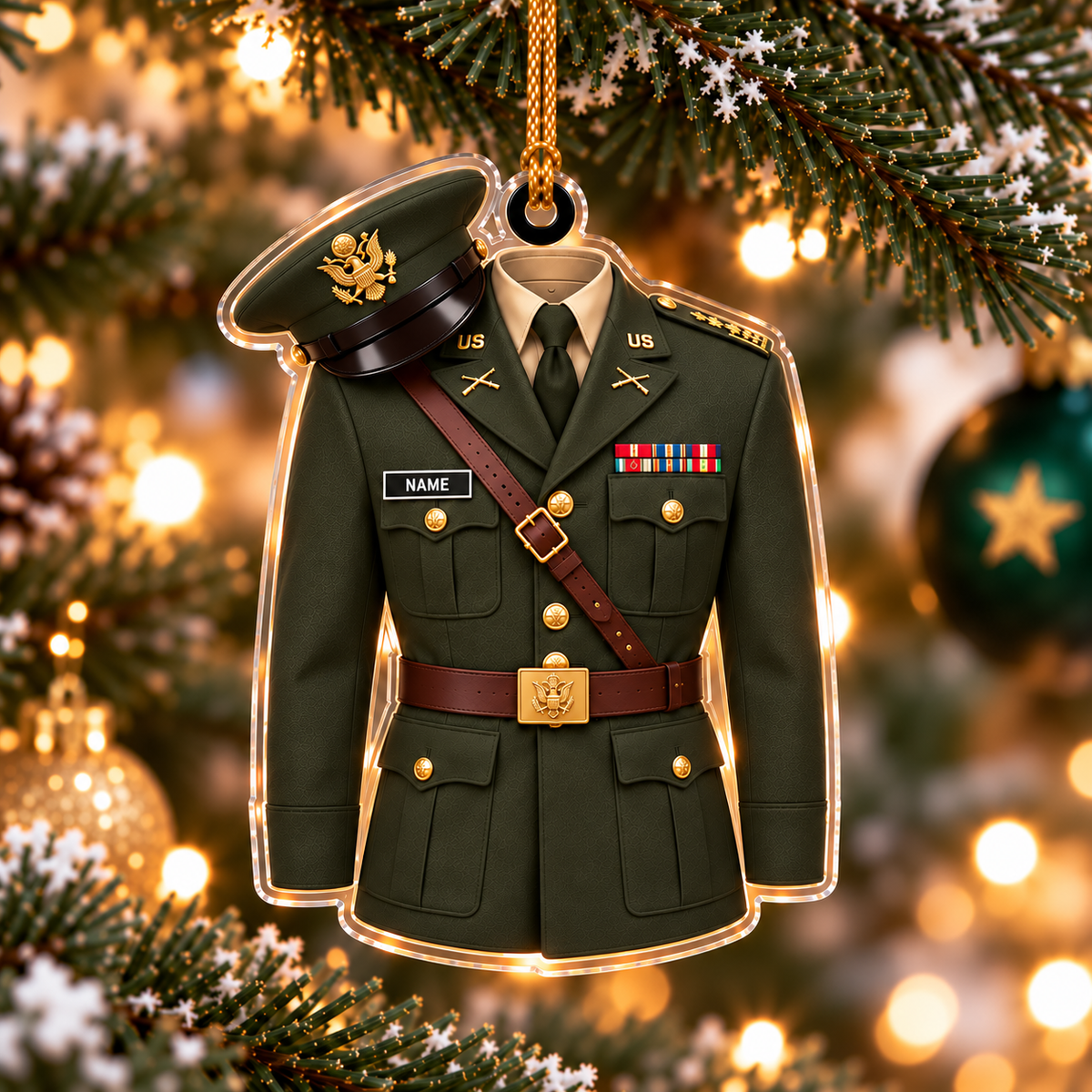 Army Uniform 2D Flat Ornament - Personalized Custom Shaped Acrylic Ornament - Christmas Gift For Military, Army Dad, Husband (Copy) (Copy)