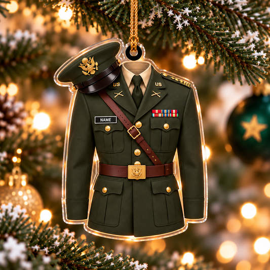 Army Uniform 2D Flat Ornament - Personalized Custom Shaped Acrylic Ornament - Christmas Gift For Military, Army Dad, Husband (Copy) (Copy)